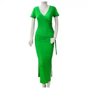 Vestido largo ruchado al lado miniatura 1