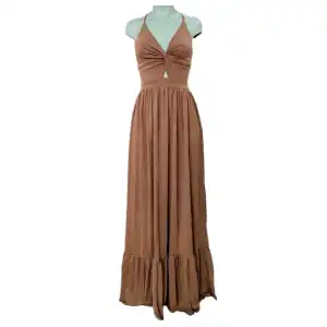 Vestido sexy nudo torcido largo miniatura 1