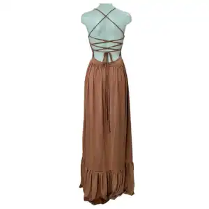Vestido sexy nudo torcido largo miniatura 2